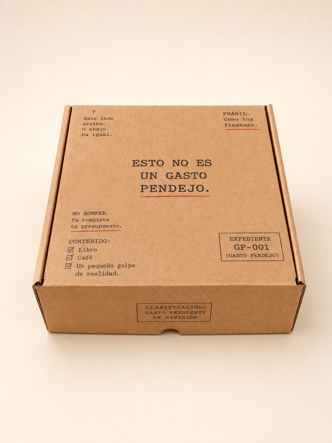 Caja del kit de lanzamiento del libro Esto no es un gasto pendejo